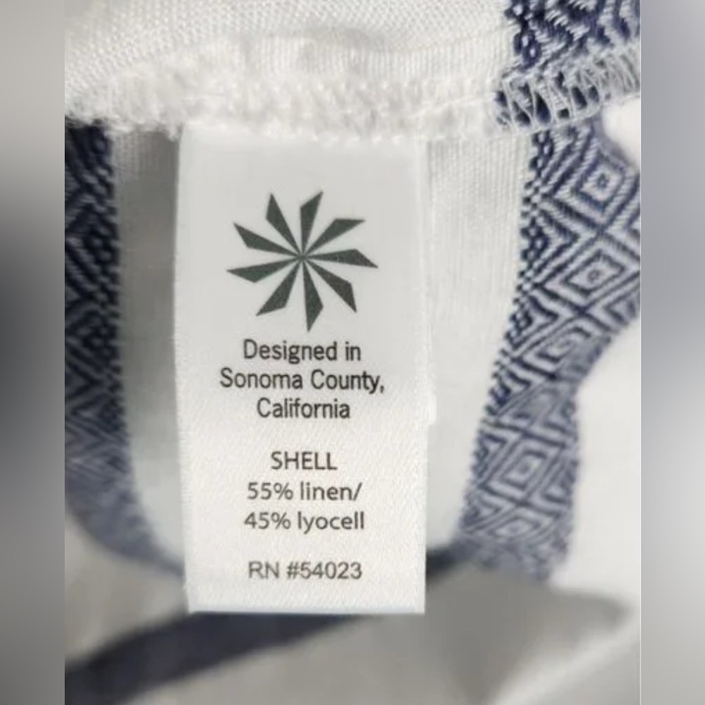 Athleta Women's Blue & White Stripe Linen Swim Cover Up, Size XS - Picture 8 of 10
